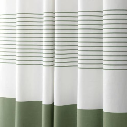 Sage Green Boho Cotton Striped Shower Curtain with Tassel 60"W X 72"L | Boho Farmhouse Shower Curtains for Bathroom with Soft Cotton Feel - color: Sage Green, size: 60"W x 72"L