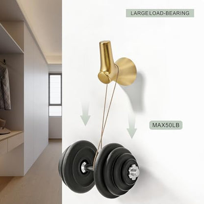 AVICCI 5 Pack Towel Hooks Champagne Bronze Coat Hooks, Zinc Alloy Heavy Duty Bathroom Hooks Wall Mounted for Robes & Towels Hand Towel Hook Holder Kitchen, Bathroom Accessories - color: Champagne Bronze