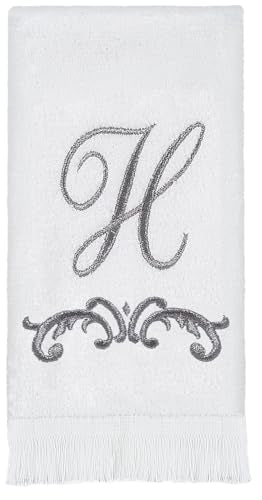 Avanti Linens 13474WPW Monogrammed Fingertip Towel, H , White - size: H
