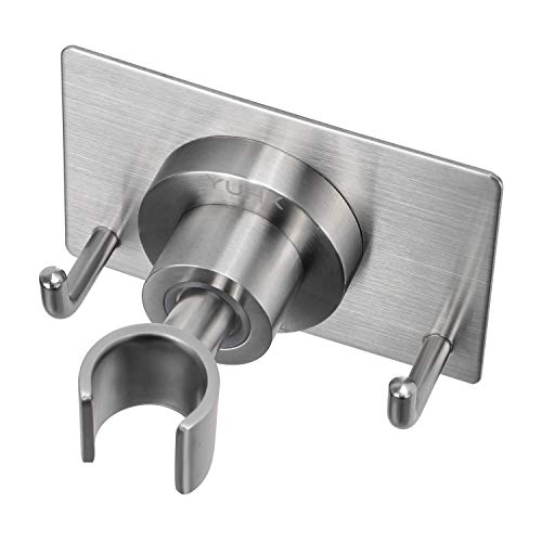 All Metal Shower Head Holder with Adhesive and Screw Two Install Methods | Adjustable Solid Stainless Steel Handheld shower holder for wall, Showerhead Wand Bracket, Brushed Nickel - style: A-Style Brushed
