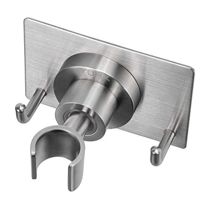 All Metal Shower Head Holder with Adhesive and Screw Two Install Methods | Adjustable Solid Stainless Steel Handheld shower holder for wall, Showerhead Wand Bracket, Brushed Nickel - style: A-Style Brushed