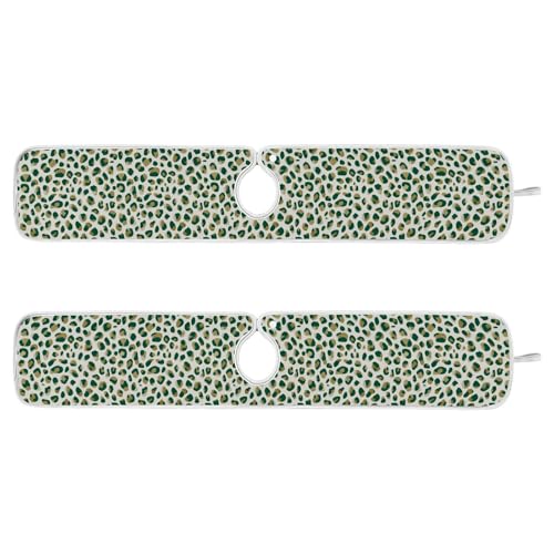 Kitchen Sink Splash Guard Behind Faucet Mat 2 Pcs Absorbent Faucet Mat Quick Dry Kitchen Sink Drying Mats for Drip Drain Draining Sinks Bathroom Microfiber Soft Washable L Beige Forest Leopard - color: Beige Forest Leopard, size: 30" x 5.5"
