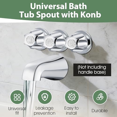 Bathtub Faucet and Shower Knobs Replacement,Easy to Install Tub Spout Set for 1/2" Copper Pipe,1/2" IPS and 3/4" IPS with Install Tool - color: Chrome