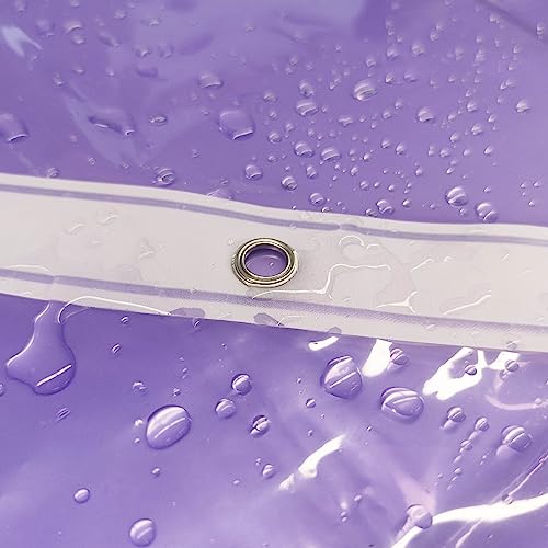 Barossa Design Clear Lavender Shower Curtain Liner Standard Size | Premium PEVA, PVC Free, Metal Grommets, Waterproof Lightweight Translucent Lavender Curtain with 3 Magnets for Bathroom - color: Clear Lavender, size: 72"W x 72"L (Pack of 1)
