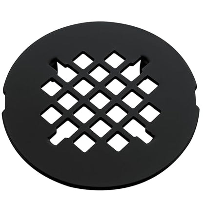 4-1/4 inches Snap-On Round Shower Drain Cover, Stainless Steel (Matte Black) - color: Matte Black
