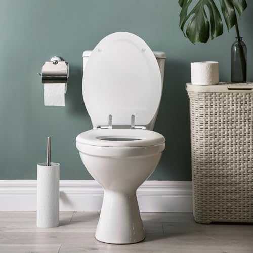 Design House Dalton Elongated Toilet Seat, White | Surface, Traditional, Wood, Hardware, 544288 - color: White