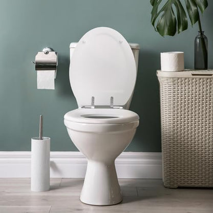 Design House Dalton Elongated Toilet Seat, White | Surface, Traditional, Wood, Hardware, 544288 - color: White