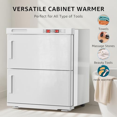32L Hot Towel Warmer Cabinet, Large Professional Towel Heater - White | Rust Resistant, Stainless Steel Racks, Large Capacity, Towel Warmer for Spa Massage Salon Home - color: White, size: 32L