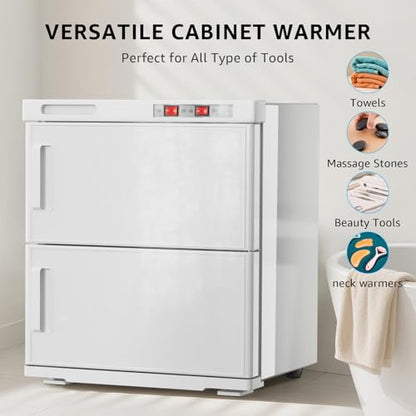 32L Hot Towel Warmer Cabinet, Large Professional Towel Heater - White | Rust Resistant, Stainless Steel Racks, Large Capacity, Towel Warmer for Spa Massage Salon Home - color: White, size: 32L