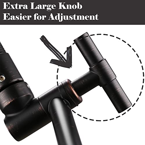 Oil Rubbed Bronze Shower Arm Extension - 13'' Height & Range Adjustable, Locking Nuts, Universal Connector for Rain & Handheld Showers - color: Oil Rubbed Bronze