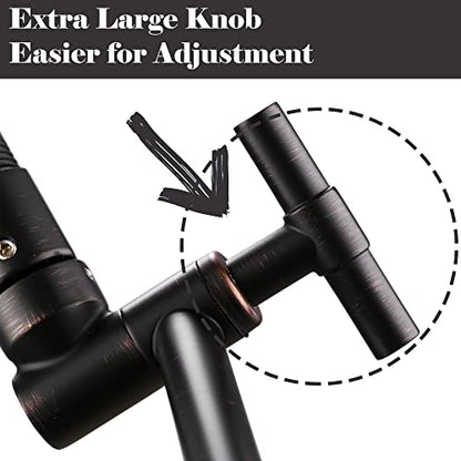 Oil Rubbed Bronze Shower Arm Extension - 13'' Height & Range Adjustable, Locking Nuts, Universal Connector for Rain & Handheld Showers - color: Oil Rubbed Bronze