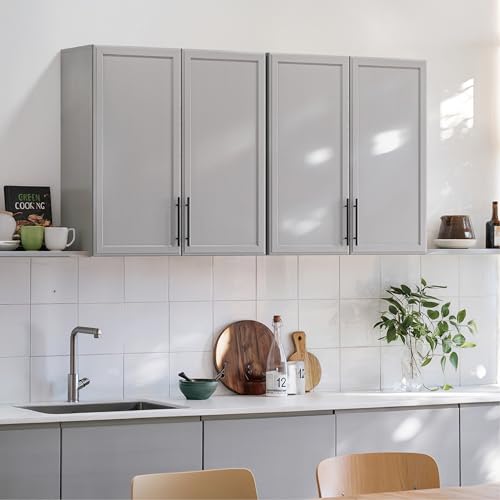 Furnaza 30"W Large Grey Wall cabinet for Laundry Room with Adjustable Shelf | Upper Kitchen Wall Mounted Cabinets With Two Shaker Doors for Bathroom,Garage,Living Room,31.5"H x 11.8"D - color: Grey, size: 30"Wx 2pcs