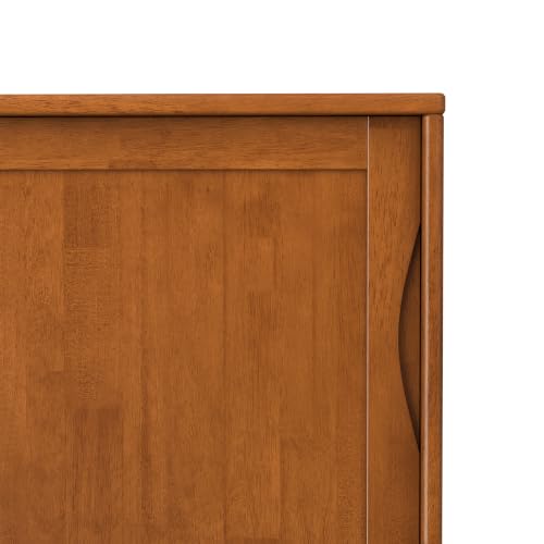 SIMPLIHOME Lowry 39" Wide Veneer and Metal Cabinet in Walnut Veneer - color: Teak Brown, size: 48 inch