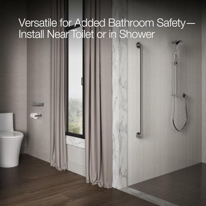 Kohler K-14560-BS Contemporary 12 Inch Bathroom Grab Bar Brushed Stainless Steel - color: Brushed Stainless, size: 12 Inch