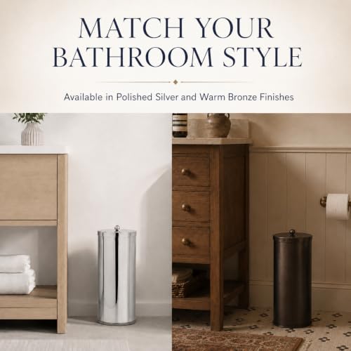 [2023 Upgraded Version] HUJI Rust Resistant Stainless Steel Toilet Paper Roll Canister Holder w/Removable Base for Bathroom Storage (1 Pack, Toilet Paper Canister) - color: Stainless Steel
