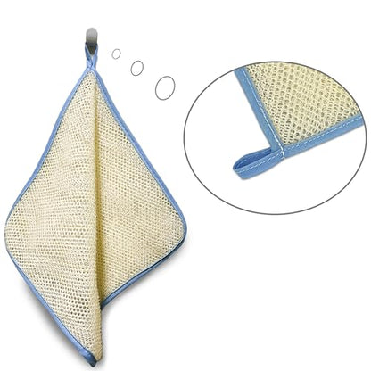 5 Pack Double Layer Home Spa Bath Shower Exfoliate Exfoliating Massage Body Skin Care Scrub Scrubber Washcloth Wash Cloths Towel Exfoliator Smoother