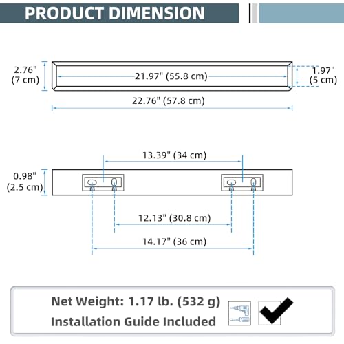 22.8 Inch Bathroom Towel Bar, Brushed Gold, 304 Stainless Steel | Rust-resistant for Bathroom, Shower, Vanity, Kitchen, Moder Square Towel Holder, Hidden Screw Wall Mounted, Heavy Duty Hang - color: Brushed Gold