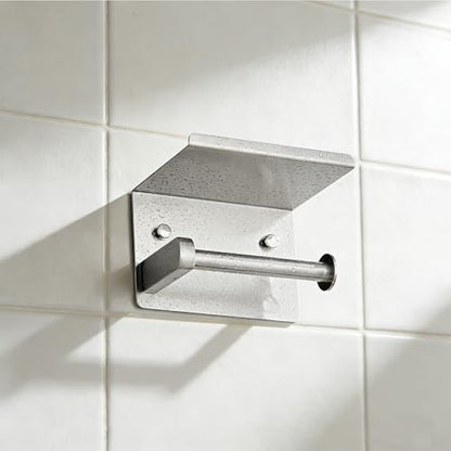 Brushed Nickel Toilet Paper Holder Wall Mount, NEWRAIN Rustproof Toilet Tissue Holder with Phone Shelf, Stainless Steel Adhesive Toilet Roll Holder for Bathroom, Washroom, Kitchen, RV ﻿ - color: Brushed Nickel, style: Single