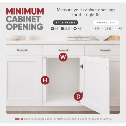 Rev-A-Shelf 2-Tier Pullout Shelf and Drawer Organizer for Kitchen Cabinets, Slide Out Storage Basket, Min Opening Width of 8.5", 9" x 22", 5WB2-0922CR-1 - size: 9" W x 22"D, style: Two Tier