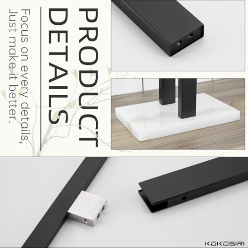 KOKOSIRI Hand Towel Bars Matte Black Towel Racks with Marble Base for Bathroom Kitchen Vanity Countertop, Stainless Steel 15.7'' Height THS0001-SM-BK - color: Matte Black, size: 2-Bar