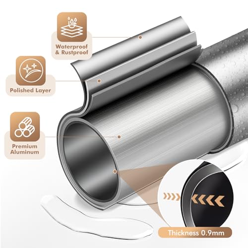Curved Shower Curtain Rod for Bathroom, 40-72 Inches Adjustable Shower Rod | Rustproof Shower Curtain Rod with Rotating Brackets for Extra 30% Large Shower Space, 0.9MM thickness, Need to Drill, Chrome - color: Chrome