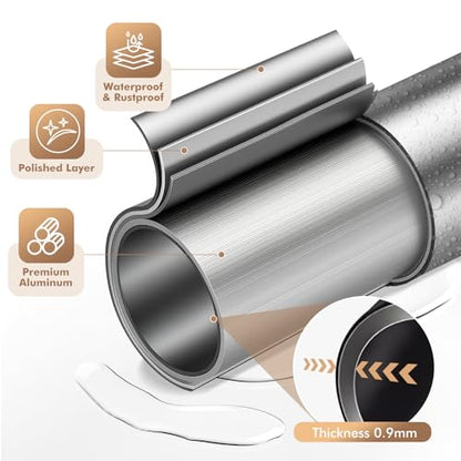 Curved Shower Curtain Rod for Bathroom, 40-72 Inches Adjustable Shower Rod | Rustproof Shower Curtain Rod with Rotating Brackets for Extra 30% Large Shower Space, 0.9MM thickness, Need to Drill, Chrome - color: Chrome