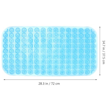 Balacoo PVC Bubbles Suction Bath Non-Slip Strong Cups with Mat Massage Blue for Safe Shower Tub Bathroom Bathing