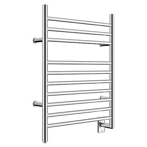 HEATGENE Towel Warmer, Heated Towel Rack, Hardwired, Brushed | 304 Stainless Steel Wall-Mounted Heated Towel Rack With Hardwired Installation And Brushed Finish - color: Brushed, size: H 31.9 × W 23.6