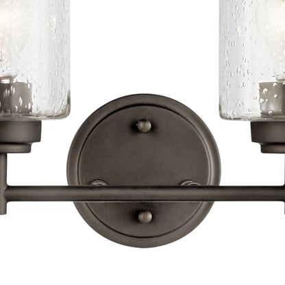 KICHLER Winslow 12.75" 2 Light Vanity Light with Clear Seeded Glass in Olde Bronze® - color: Old Bronze, size: 13"