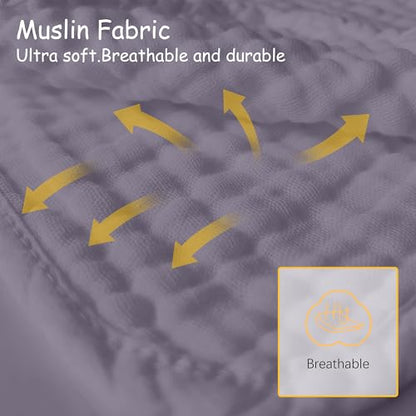 Lovely Care 12 Pack Muslin Burp Cloths 100% Cotton Muslin Cloths Large 20''x10'' Extra Soft and Absorbent Baby Burping Cloth - Grey - color: Grey, size: 10x20 Inch (Pack of 12)