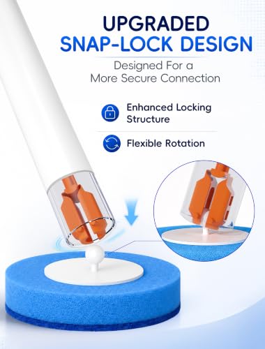 Disposable Toilet Brush Wand System, Toilet Bowl Cleaning Wand Kit with Disposable Refill Heads and Press Button Handle, for Daily Bathroom Cleaning 1 Wand and 14 Refill Heads