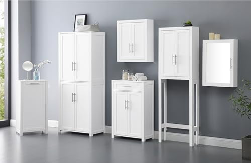 Crosley Furniture Savannah Wall Mounted Bathroom Storage Medicine Cabinet with Shelves, Snow - color: Snow, style: Wall Cabinet