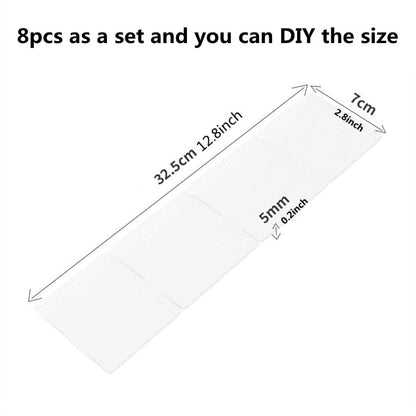 8pcs DIY Plastic Drawer Organizer Adjustable Drawer Dividers for Home Tidy Closet, Socks, Underwear, office school supplies, kitchen utensil tools (Clear Green) - color: Transparent Green