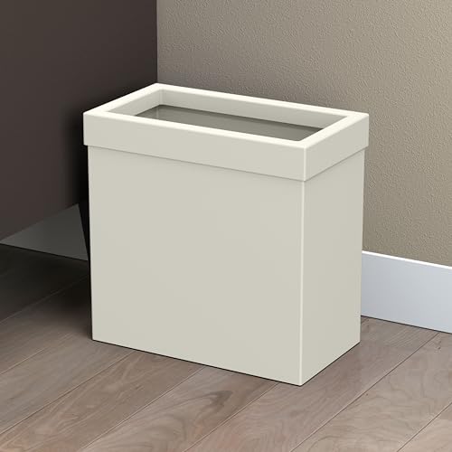 Gatco Modern Rectangle Wastebasket, Matte Pearl - Stainless Steel Trash Can with Removable Lid, Leakproof, 3 Gallon Capacity for Bathroom, Bedroom, Kitchen, or Office - color: Matte Pearl
