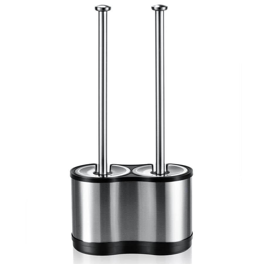 ToiletTree Products Modern Deluxe Freestanding Toilet Brush and Plunger Combo - 5.5" x 9.5" x 18.5" (2 Pack) - style: Combo 2 Pack