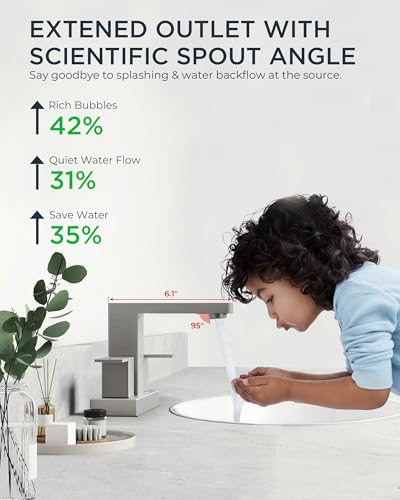 QFN 4 Inch Centerset Bathroom Faucet 2 or 3 Hole Two Handles Brushed Nickel | Bathroom Sink Faucet Square with Pop-up Drain and 24" cUPC Supply Lines, Lead-Free for RV Vanity Laundry Farmhouse Sink - color: Brushed Nickel, style: Centerset