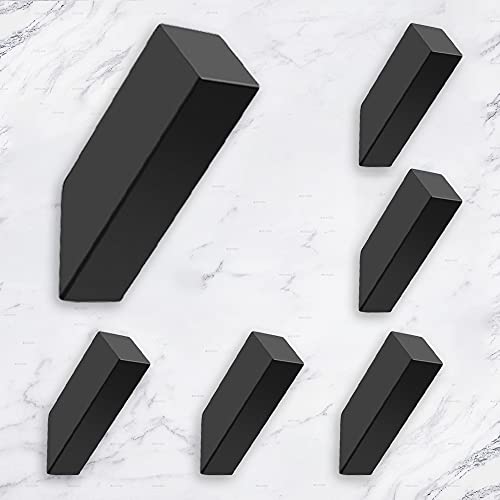 NINETREX Black Towel Hooks, Matte Black Robe Hook, Wall Mounted 6 Pack | Modern SUS 304 Stainless Steel, Heavy Duty, Waterproof, for Bathroom Bedroom Entryway Coat Mudroom Garage - color: Black, size: 6 Pack