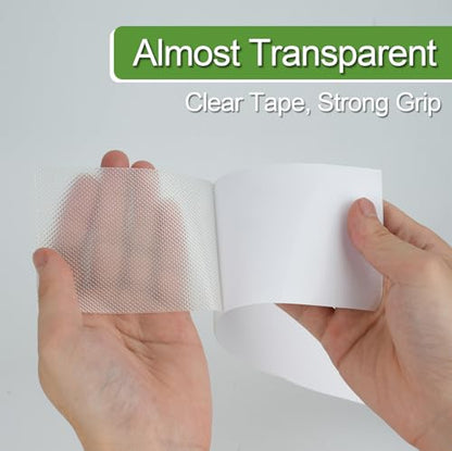 LLPT Grip Tape 8" x 16.5 Ft Clear Heavy Duty Anti Slip Tape | Waterproof, Deep Diamond Anti-Slip Texture, Strong Adhesion for House Stairs Ladders Bathroom Floor Steps Staircase Tread - size: 8" x 16.5 Ft