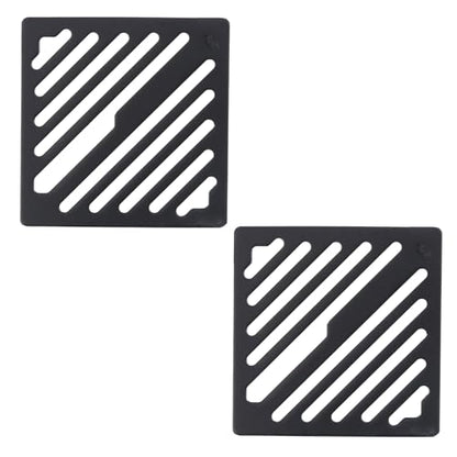 Antrader Shower Drain Cover, 3.46" Stainless Steel Anti-Clogging Strainer Grid, 0.1" Thickness,for Bathroom Kitchen Balcony Garage, Square - color: Black, size: 3.46" Square