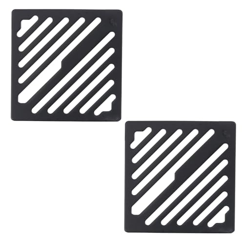 Antrader Shower Drain Cover, 3.46" Stainless Steel Anti-Clogging Strainer Grid, 0.1" Thickness,for Bathroom Kitchen Balcony Garage, Square - color: Black, size: 3.46" Square