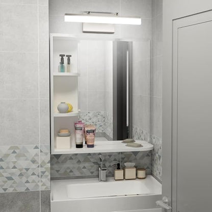 Aipsun Brushed Nickel Vanity Light 16 inch Modern Wall Sconces Adjustable LED Bathroom Light Fixtures Over Mirror Rotatable Vanity Lighting 5500K - color: Brushed Nickel, size: 15.7 in