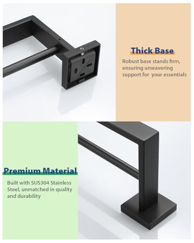 Alise Double Towel Bar, 32" SUS304 Stainless Steel Towel Racks for Bathroom, Long Bathroom Towel Rack Wall Mounted, Heavy Duty Towel Holder, Matte Black - color: Matte Black, size: Double 32 Inch