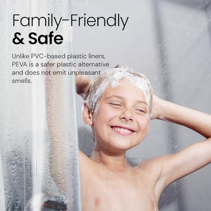 LiBa Shower Curtain PEVA 10G, 72x84 Inch Waterproof Clear | Heavy duty, waterproof plastic shower curtain, rust-proof grommets, weighted magnets, bathroom accessories - color: 10g Peva - Clear, size: 72"W x 84"L (Pack of 1)