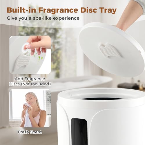 COSTWAY 20L Towel Warmer Bucket, Blanket Warmer with RGB Light, 30/60/90 Min, 0.5-24H Adjustable Delay Timer, Updated Towel Heater for Spa, Fits up to Two 45” x 70” Oversized Towels, Bathrobes