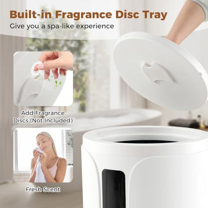 COSTWAY 20L Towel Warmer Bucket, Blanket Warmer with RGB Light, 30/60/90 Min, 0.5-24H Adjustable Delay Timer, Updated Towel Heater for Spa, Fits up to Two 45” x 70” Oversized Towels, Bathrobes