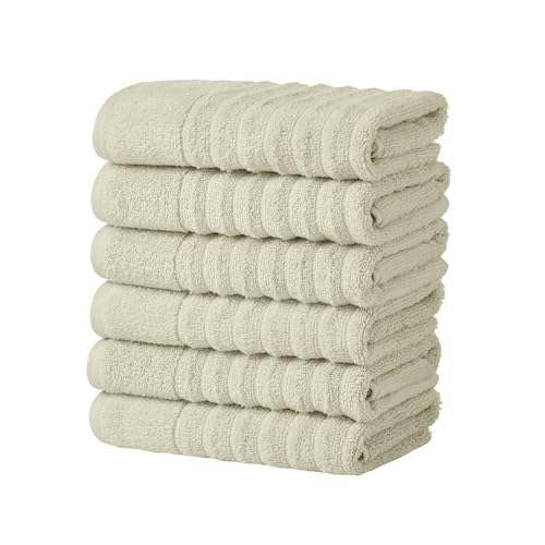 Great Bay Home 6 Pack Hand Towel Set - 100% Cotton Towels - Absorbent & Quick-Dry Towels for Bathroom (Sage Green) - color: Sage Green, size: Hand Towel (Pack of 6)
