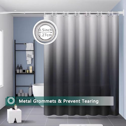 Shower Curtain Liner, 100% Waterproof Peva Shower Curtains with 3 Duty Heavy Bottom Magnets and 12 Rust Proof Grommets, 72x72 Weighted Shower Liner for Shower Stall, Bathtubs - color: Gradient Grey