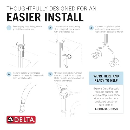 Delta Albion Brushed Gold Bathroom Faucet 1 Hole, Single Hole Bathroom Sink Faucet for Vanity, Metal Push-Pop Drain Assembly, Champagne Bronze 15855LF-CZ - color: Champagne Bronze