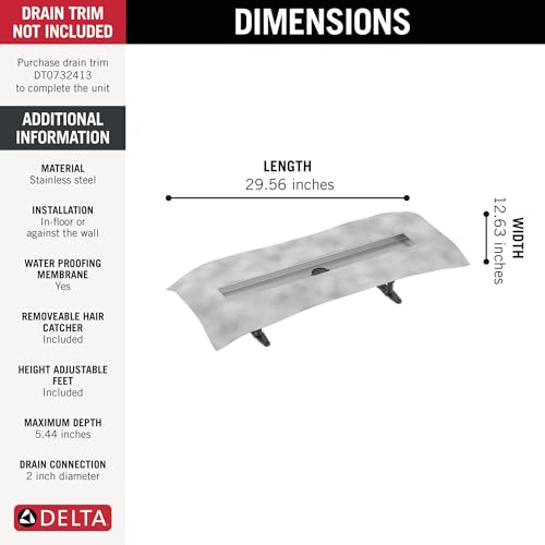 Delta Faucet 24-Inch Linear Shower Drain Rough