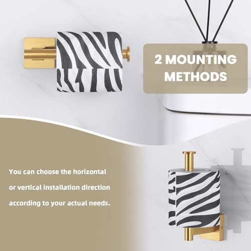 Suyar Brushed Gold Bathroom Accessories, Bathroom Hardware Set 4 Pieces | Include Robe Hook, Toilet Paper Holder, Hand Towel Holder, Towel Bar, SUS304 Stainless Steel, Wall Mounted - color: Brushed Gold